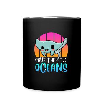 Save the Ocean Environmental Protection Species Conservation Earth Day - Full Colour Mug - black - Front