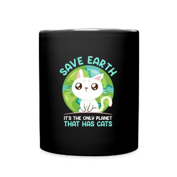 Save Earth Cat Lovers Conservation des espèces Environnement - Mug uni - noir - Devant