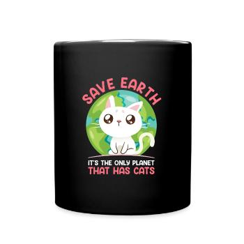 Save Earth Cat Lovers Conservation des espèces Environnement - Mug uni - noir - Devant
