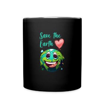 Save the Earth Umweltschutz und Artenschutz - Tasse einfarbig - Schwarz - Vorne