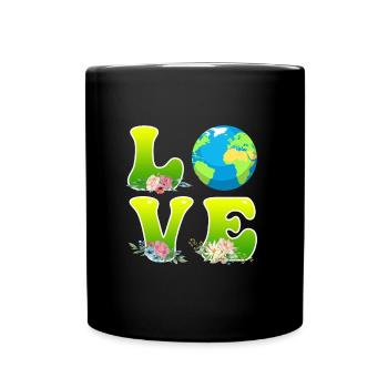 Save the Earth LOVE Mission Earth Environmental Protection - Full Colour Mug - black - Front
