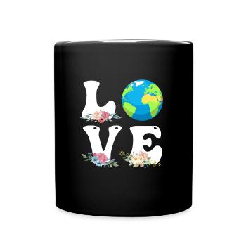 Save the Earth LOVE Mission Earth Environmental Protection - Full Colour Mug - black - Front