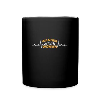 Wanderwoman Bergfan Wanderer Frauen Hiking - Tasse einfarbig - Schwarz - Vorne