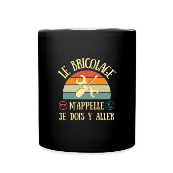 bricolage m'appelle homme humour bricoleur cadeau - Mug uni - noir - Devant