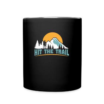 Un alpiniste sentier s’est lancé dans les montagnes - Mug uni - noir - Devant