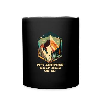 Wanderer lustig Bergsteiger Berge - Tasse einfarbig - Schwarz - Vorne
