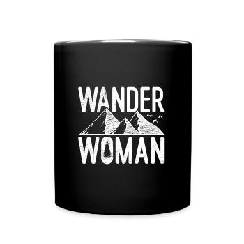 Wanderwoman Bergsteigerinnen wandern klettern - Tasse einfarbig - Schwarz - Vorne