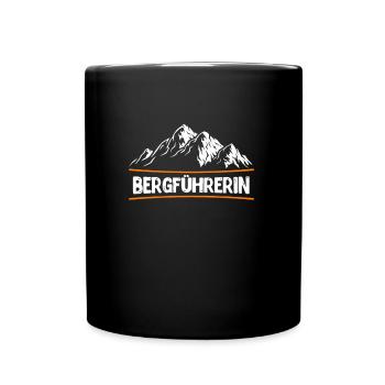 Bergführer Wanderer und Bergsteiger klettern - Tasse einfarbig - Schwarz - Vorne
