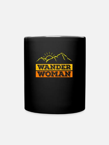 Wanderwoman Bergsteigen Wandern Hiking Frauen - Tasse einfarbig - Schwarz