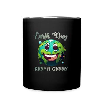 Keep it Green Save the Earth Environmental Love - Full Colour Mug - black - Front