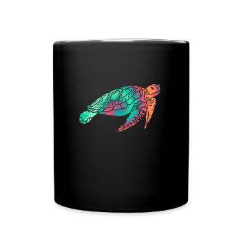 Rettet die Schildkröten Save the Ocean Umweltliebe - Tasse einfarbig - Schwarz - Vorne