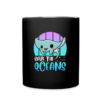 Save the Ocean Environmental Protection Species Conservation Earth Day - Full Colour Mug - black - Front