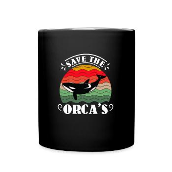Save the Whales Orca Whale Conservation Environment - Full Colour Mug - black - Front