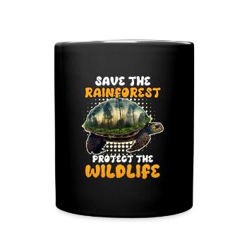 Rettet den Regenwald Wildlife Artenschutz - Tasse einfarbig - Schwarz - Vorne