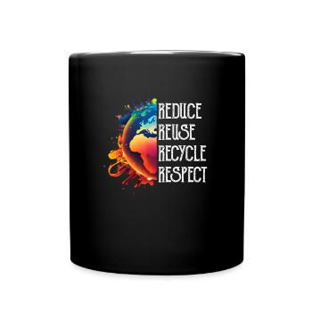 Recycling Umweltschutz Rette die Erde Artenschutz - Tasse einfarbig - Schwarz - Vorne