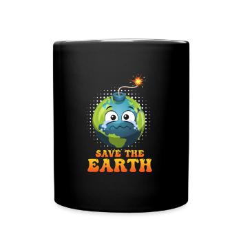 Save the Earth LOVE Mission Earth Environmental Protection - Full Colour Mug - black - Front
