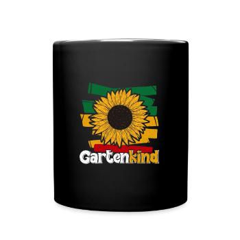 Gartenkind Sonnenblumen Gartenliebhaberin - Tasse einfarbig - Schwarz - Vorne