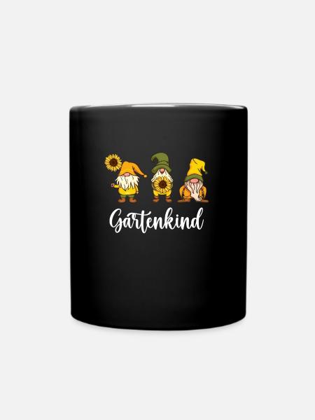 Gartenkind Gartenzwerge Schrebergarten Gartenfan - Tasse einfarbig - Schwarz