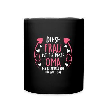 Beste Oma Muttertag weltbeste Oma Großmutter - Tasse einfarbig - Schwarz - Vorne
