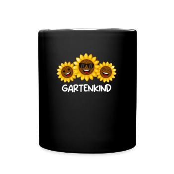 Garten Kind Sonnenblumen Kinder Gartenliebhaber - Tasse einfarbig - Schwarz - Vorne