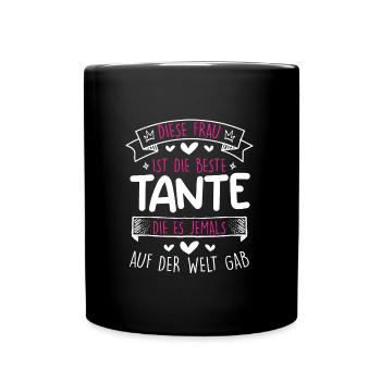 Worlds greatest Aunt beste Tante Muttertag - Tasse einfarbig - Schwarz - Vorne