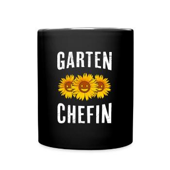 Garten Chefin Sonnenblumen Gartenfreundin Blumen - Tasse einfarbig - Schwarz - Vorne