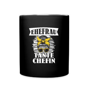 Tante Ehefrau Chefin Legende Auntie Tanten - Tasse einfarbig - Schwarz - Vorne