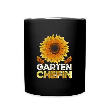 Garten Chefin Sonnenblumen Gartenfreundin Blumen - Tasse einfarbig - Schwarz - Vorne