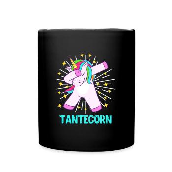 Tanticorn Einhorn Fan Muttertag Tanten Unicorn - Tasse einfarbig - Schwarz - Vorne