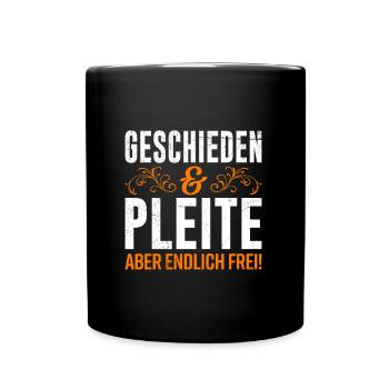 Endlich geschieden Scheidungsparty Scheidung - Tasse einfarbig - Schwarz - Vorne