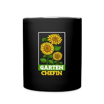 Garten Chefin Sonnenblumen Gartenfreundin Blumen - Tasse einfarbig - Schwarz - Vorne