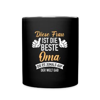 Beste Oma Muttertag weltbeste Oma Großmutter - Tasse einfarbig - Schwarz - Vorne
