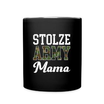 Stolze Mama Army Militär Mutter Soldaten - Tasse einfarbig - Schwarz - Vorne
