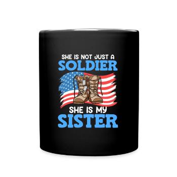 Proud Brother Air Force Soldier Army Fan - Full Colour Mug - black - Front