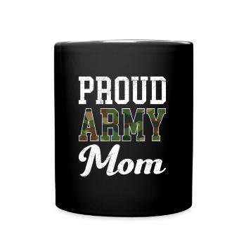 Stolze Mama Army Militär Mutter Soldaten - Tasse einfarbig - Schwarz - Vorne