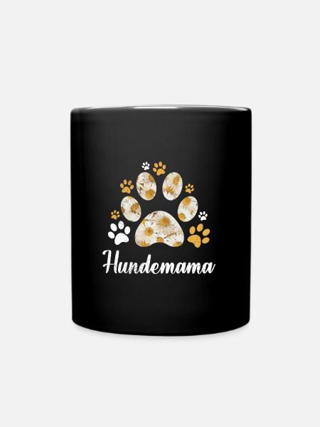 Gänseblümchen Hundemama Gänseblumen Dog Mom - Tasse einfarbig - Schwarz