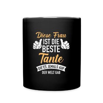 Beste Tante Muttertag Tanten weltbeste Tante - Tasse einfarbig - Schwarz - Vorne