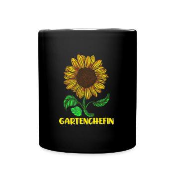 Garten Chefin Sonnenblumen Gartenfreundin Blumen - Tasse einfarbig - Schwarz - Vorne
