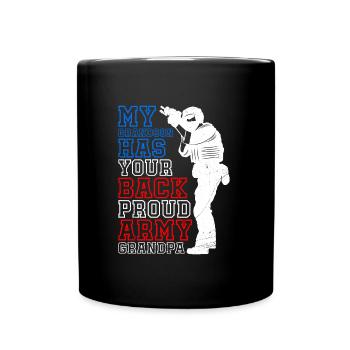 Grandma Militär Fan Soldaten stolze Oma Amerika - Tasse einfarbig - Schwarz - Vorne