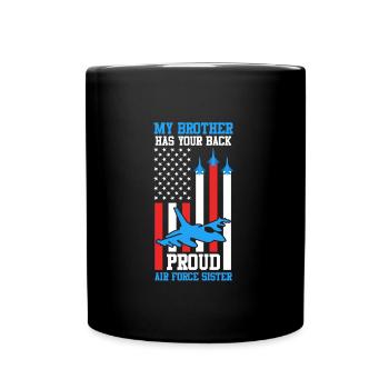 Proud Sister Air Force Soldiers Brother USA - Mug uni - noir - Devant