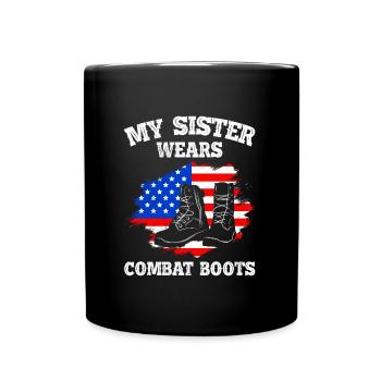 Soldaten Schwester Stars and Stripes Boots Militär - Tasse einfarbig - Schwarz - Vorne