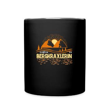 Bergkraxlerin Bergfan Wandern Wanderer - Tasse einfarbig - Schwarz - Vorne