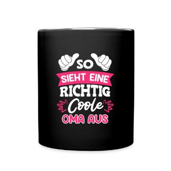 Weltbeste Oma Muttertag coole Oma Granny - Tasse einfarbig - Schwarz - Vorne