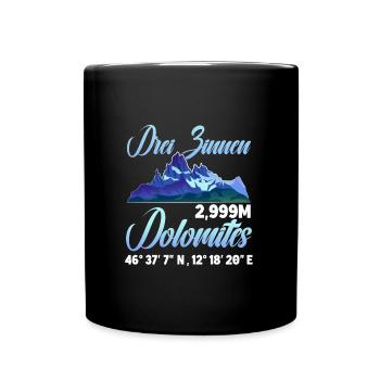 Drei Zinnen Dolomiten Kletterer - Tasse einfarbig - Schwarz - Vorne