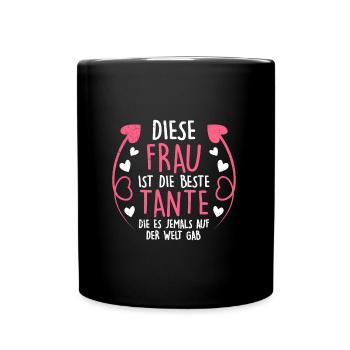 Beste Tante Muttertag Tanten weltbeste Tante - Tasse einfarbig - Schwarz - Vorne