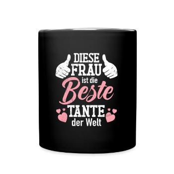 Beste Tante Muttertag Tanten weltbeste Tante - Tasse einfarbig - Schwarz - Vorne
