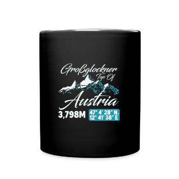 Großglockner Österreich Berge Wanderer Bergsteiger - Tasse einfarbig - Schwarz - Vorne