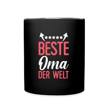 Beste Oma Muttertag weltbeste Oma Großmutter - Tasse einfarbig - Schwarz - Vorne