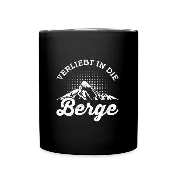 Verliebt in die Berge Hiking - Tasse einfarbig - Schwarz - Vorne