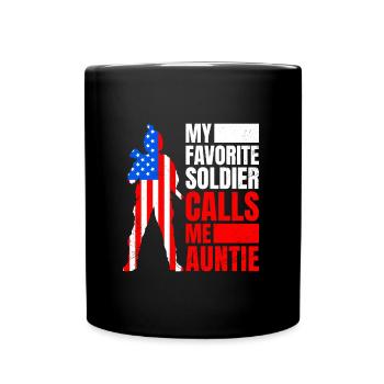 Soldaten Tanten Militär Fan Amerika Patrioten - Tasse einfarbig - Schwarz - Vorne